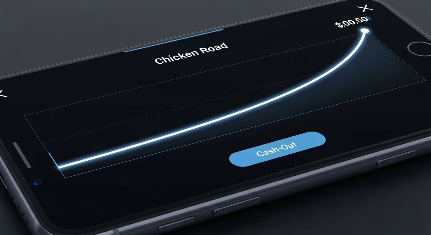 Smartphone displaying a crash-style multiplier game interface